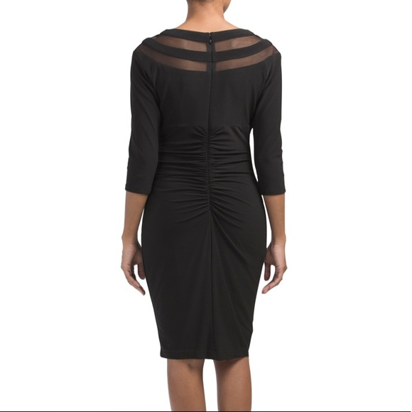 Ruched back illusion dress - Picture 2 of 5